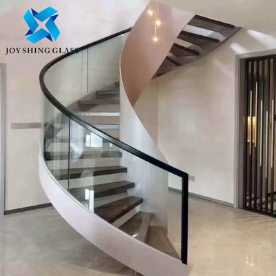 Προσαρμοσμένο μέγεθος 12mm Bent Toughened Glass για σπειροειδείς σκάλες